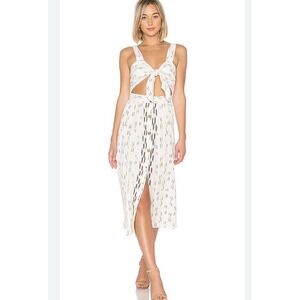 Free People Revolve Caldasi Button-Up Smocked Cut Out Tie Front Sundress Size XS